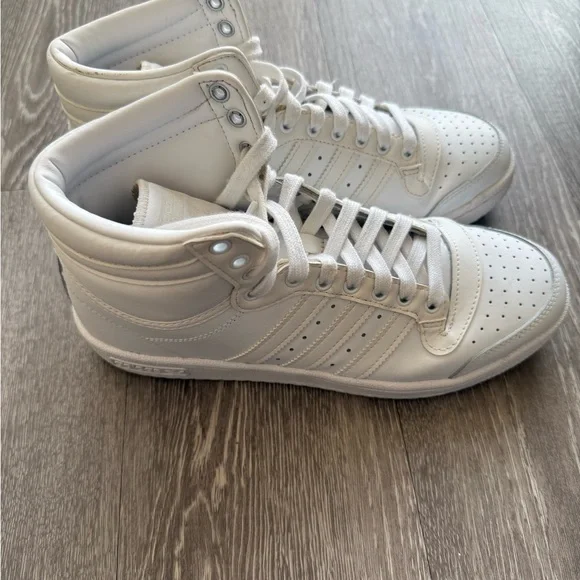 Adidas - White High-Top Sneakers - Men’s 8 (Women’s 9) - Picture 3 of 8